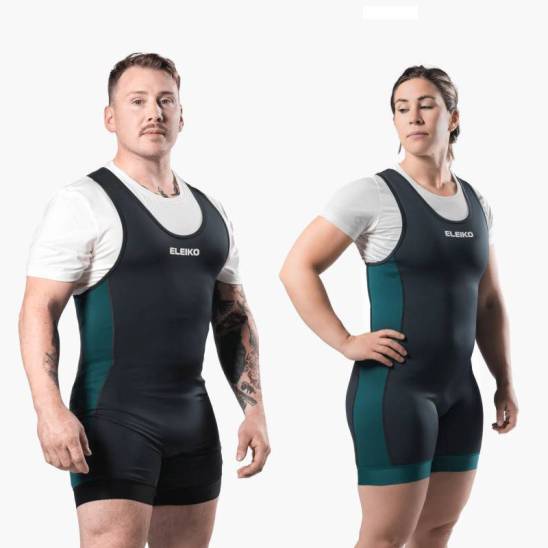 Unisex Weightlifting singlet ELEIKO blue/black