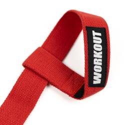 Lifting straps WORKOUT (closed loop) - red