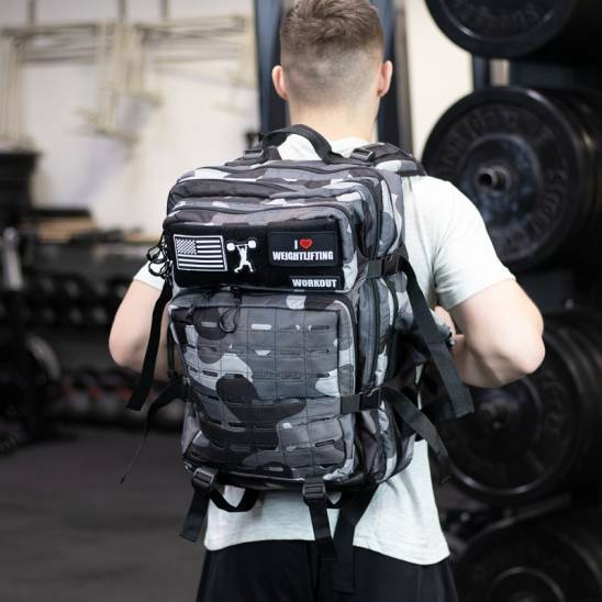 Fitness batoh WORKOUT Pro - 40 l - šedé camo