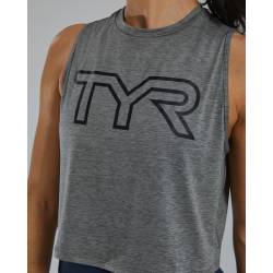Woman crop top TYR ClimaDry - grey