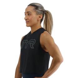Woman crop top TYR ClimaDry - black