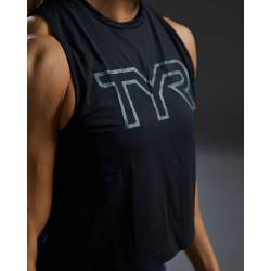 Woman crop top TYR ClimaDry - black