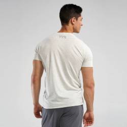 Man T-Shirt Ultrasoft Lightweight Tri Blend Tech Tee - white