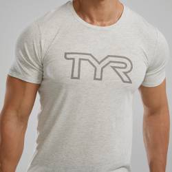 TYR Ultrasoft Leichtgewicht Tri Blend Tech Tee - weiß