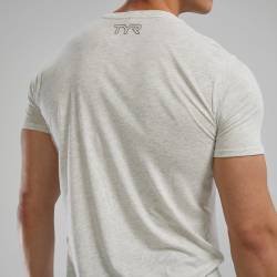 Man T-Shirt Ultrasoft Lightweight Tri Blend Tech Tee - white