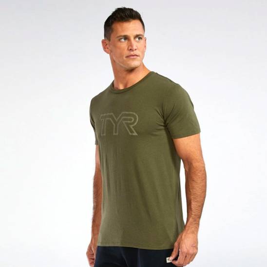 Pánské tričko TYR Ultrasoft Lightweight Tri Blend Tech Tee - zelená