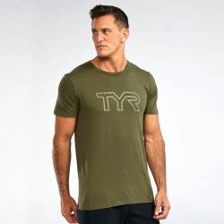Man T-Shirt Ultrasoft Lightweight Tri Blend Tech Tee - khaki