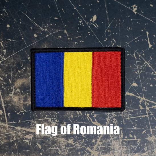 Nášivka rumunské vlajky se suchým zipem 7 x 5 cm