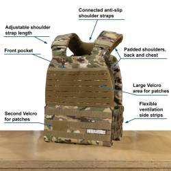 Tactical Plate Weight Vest 5 kg WORKOUT - Camo