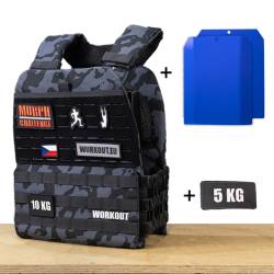 Tactical Plate Weight Vest 5 kg WORKOUT - black camo