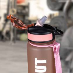 Láhev na pití WORKOUT Tritan 1000 ml - broskvová