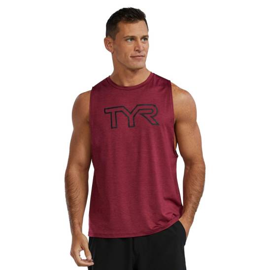 Mens TYR Logo Tech Tank - red