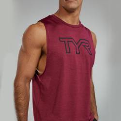 Mens TYR Logo Tech Tank - red