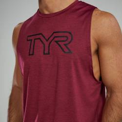 Mens TYR Logo Tech Tank - red