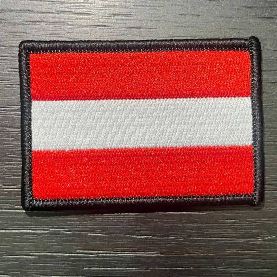 Österreichischer Flaggenaufnäher mit Klettverschluss 7 x 5 cm