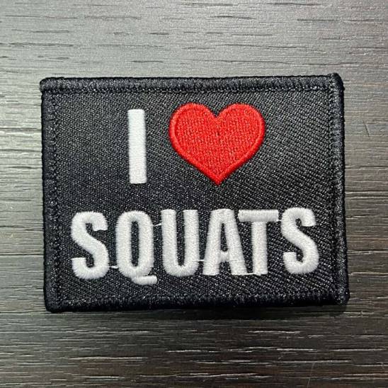 Nášivka I love squats - 65x50 mm