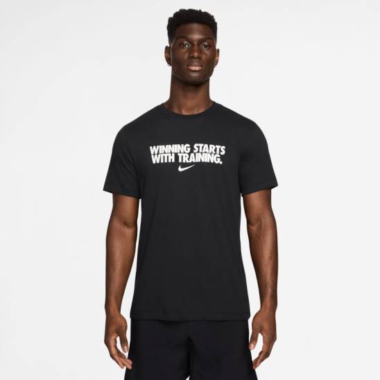 Pánské tričko Nike - winning starts with training - black