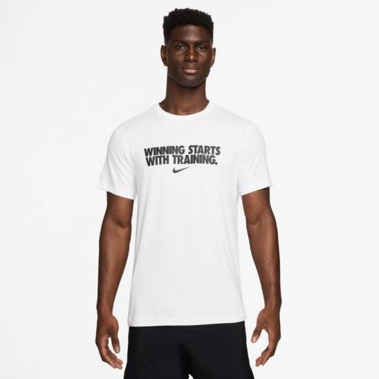 Pánské tričko Nike - winning starts with training - white