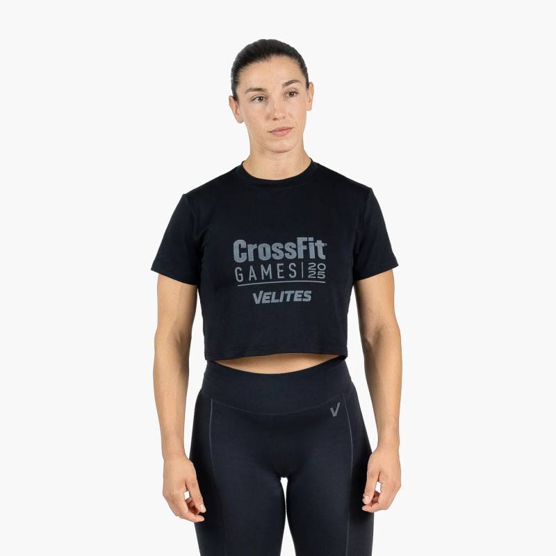 Dámské crop tričko CrossFit Games 25 - černé