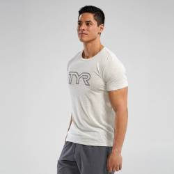 TYR Ultrasoft Leichtgewicht Tri Blend Tech Tee - weiß