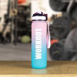 Láhev na pití WORKOUT Tritan 1000 ml - růžovo modrá