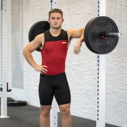 Vzpěračský dres WORKOUT 2.0 profi unisex - red/black
