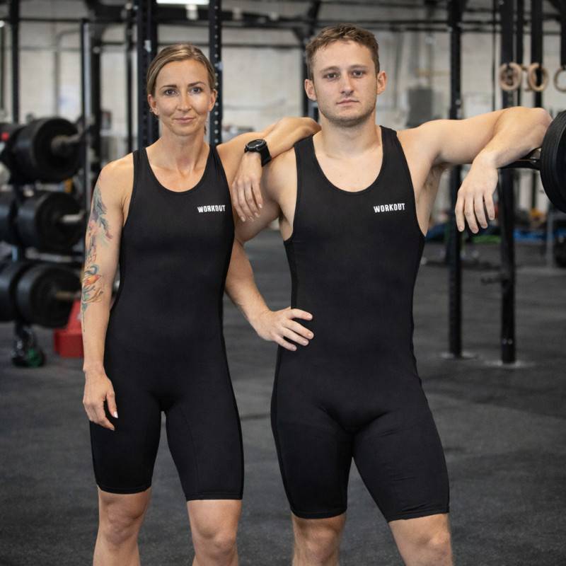 Vzpěračský dres WORKOUT 2.0 classic unisex - černý