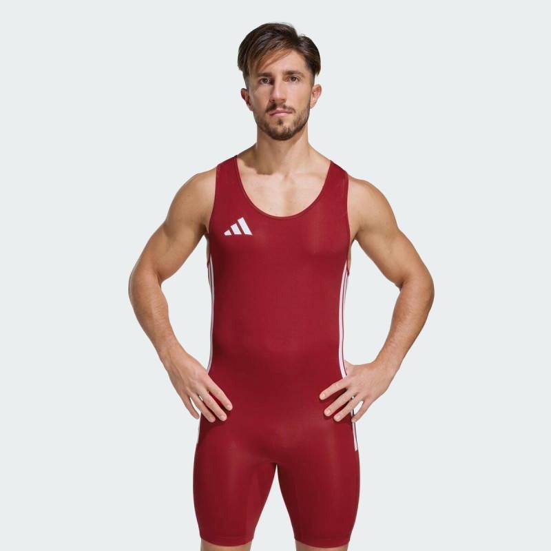Gewichtheben Männer - Kraftdreikampf Trikot adidas rot