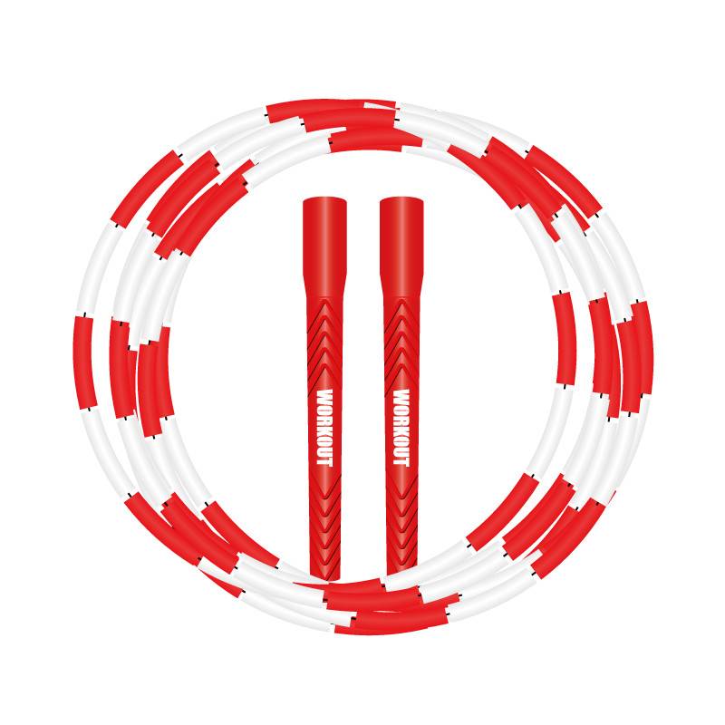 Korálkové švihadlo WORKOUT - nastavitelné - červené