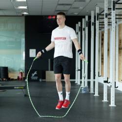 Korálkové švihadlo WORKOUT - nastavitelné - zelené