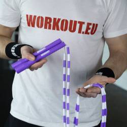 Korálkové švihadlo WORKOUT - nastavitelné - fialové