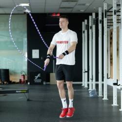 Korálkové švihadlo WORKOUT - nastavitelné - fialové