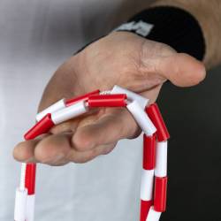 Korálkové švihadlo WORKOUT - nastavitelné - červené