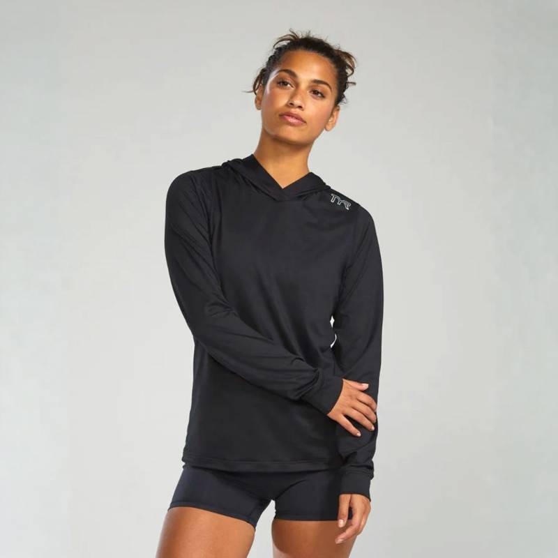 Damen-Kapuzenpullover TYR SLS Tech Performance - schwarz