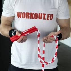 Korálkové švihadlo WORKOUT - nastavitelné - červené