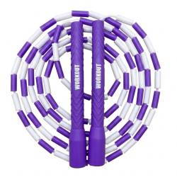Beaded jump rope WORKOUT - adjustable - purple