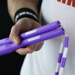 Beaded jump rope WORKOUT - adjustable - purple