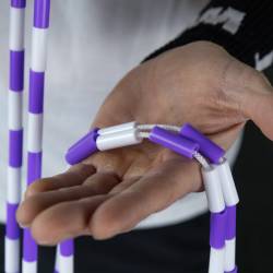 Beaded jump rope WORKOUT - adjustable - purple