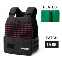 Zátěžová taktická plátová vesta 15 kg WORKOUT - černá růžová