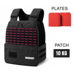 Zátěžová taktická plátová vesta 10 kg WORKOUT - černá růžová
