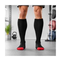 Vzpěračské podkolenky WORKOUT - černá/červená