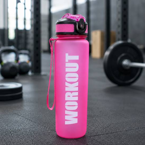 Láhev na pití WORKOUT Tritan 1000 ml - růžová