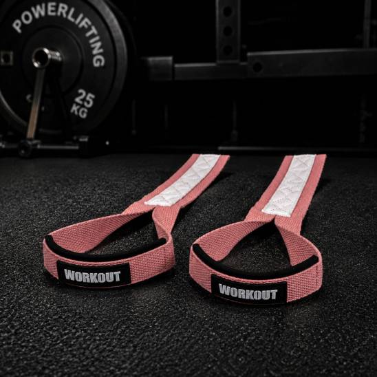 Vzpěračské trhačky WORKOUT - růžová/bílá