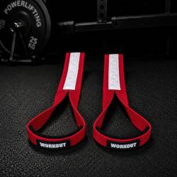 Vzpěračské trhačky WORKOUT - červená/bílá