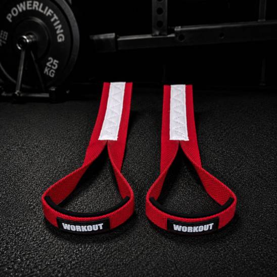 Vzpěračské trhačky WORKOUT - červená/bílá
