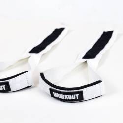 Vzpěračské trhačky WORKOUT - bílá/černá