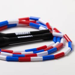 Dětské korálkové švihadlo WORKOUT - nastavitelné - trikolora