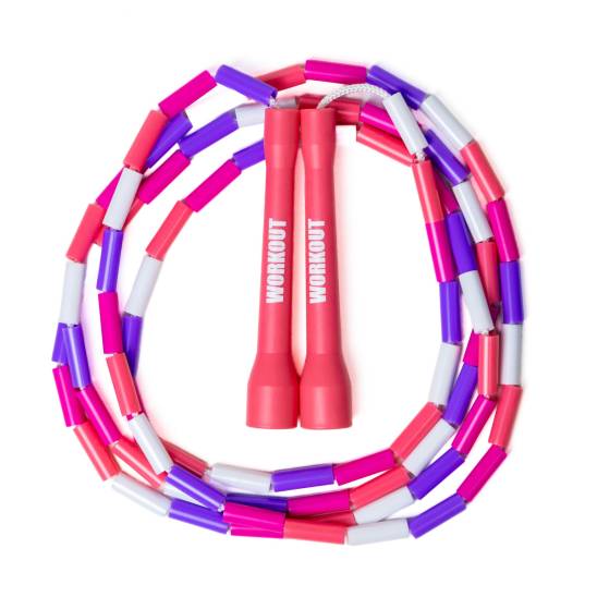 WORKOUT Childrens Beaded Jump Rope - Adjustable - Pink