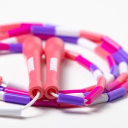 WORKOUT Childrens Beaded Jump Rope - Adjustable - Pink