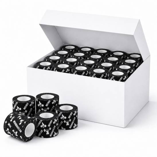 Gympack 32 pezzi - Nastro Thumb Hookgrip WORKOUT stretto - lunghezza 7 m (nero)